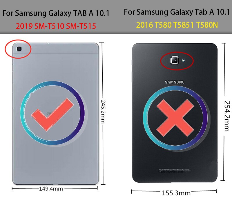 Magnetyczny tablet funda do samsung galaxy tab a 10 T510 T515 10.1 2019 ochronna powłoka stojak Case tablet do samsung t515 przypadku