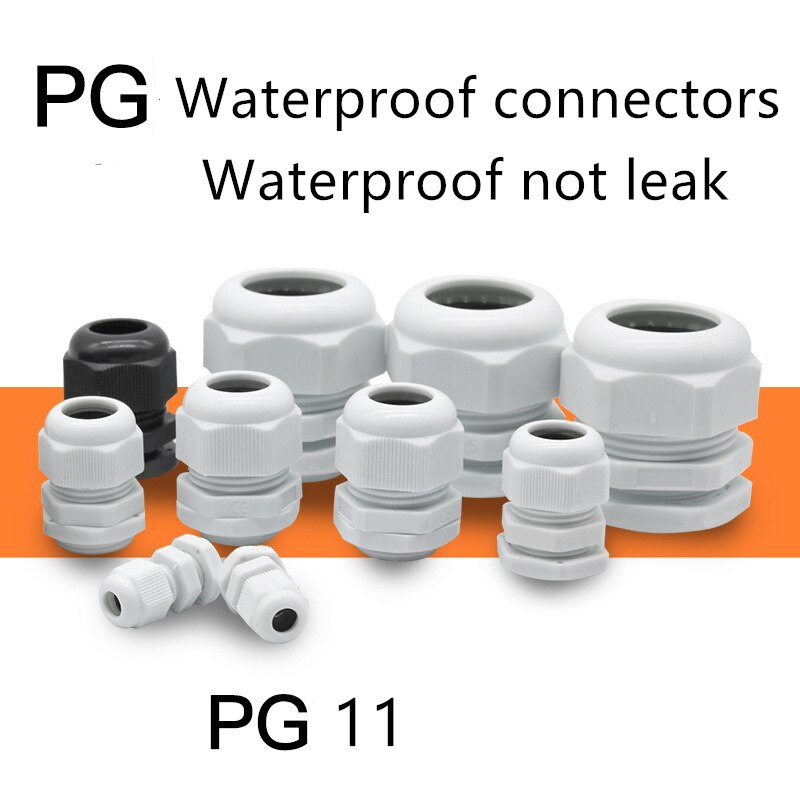 100PCS PG11 Nylon66 Cable Glands Waterproof Level 5-10mm Cable Joint Waterproof cap
