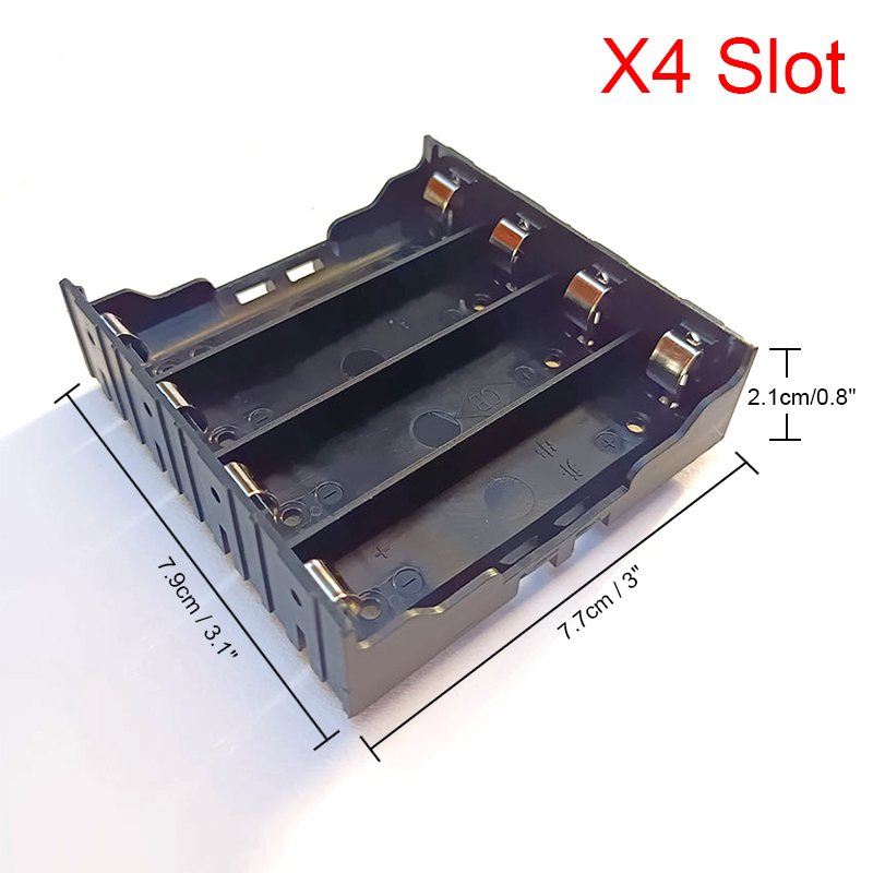 4 sleuven doe-het-zelf abs 18650 powerbank behuizingen 1x 2x 3x 4x 18650 batterijhouder opbergdoos behuizing 1 2 3 sleuf batterijen container harde pin: Zwart
