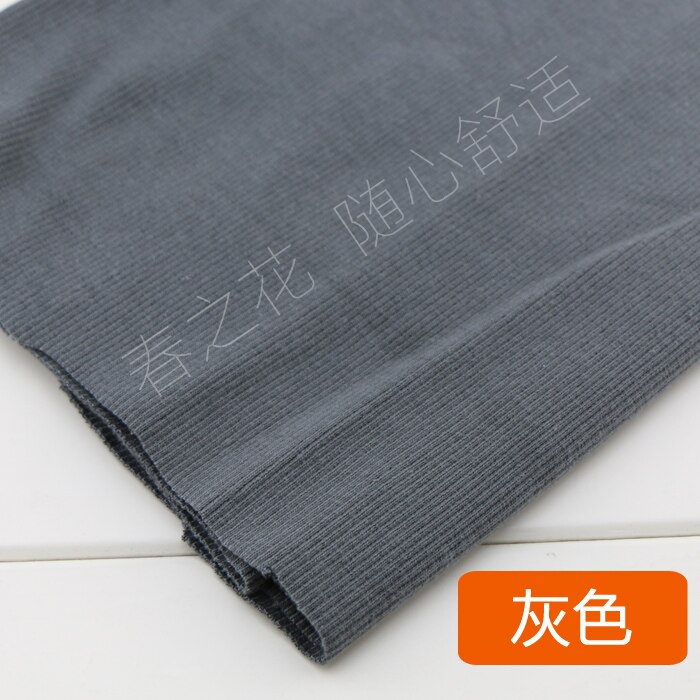 20X 100cm 2x2 Cotton knitted rib cuff fabric stretchy cotton fabric for DIY sewing clothing making accessories fabric: Gray