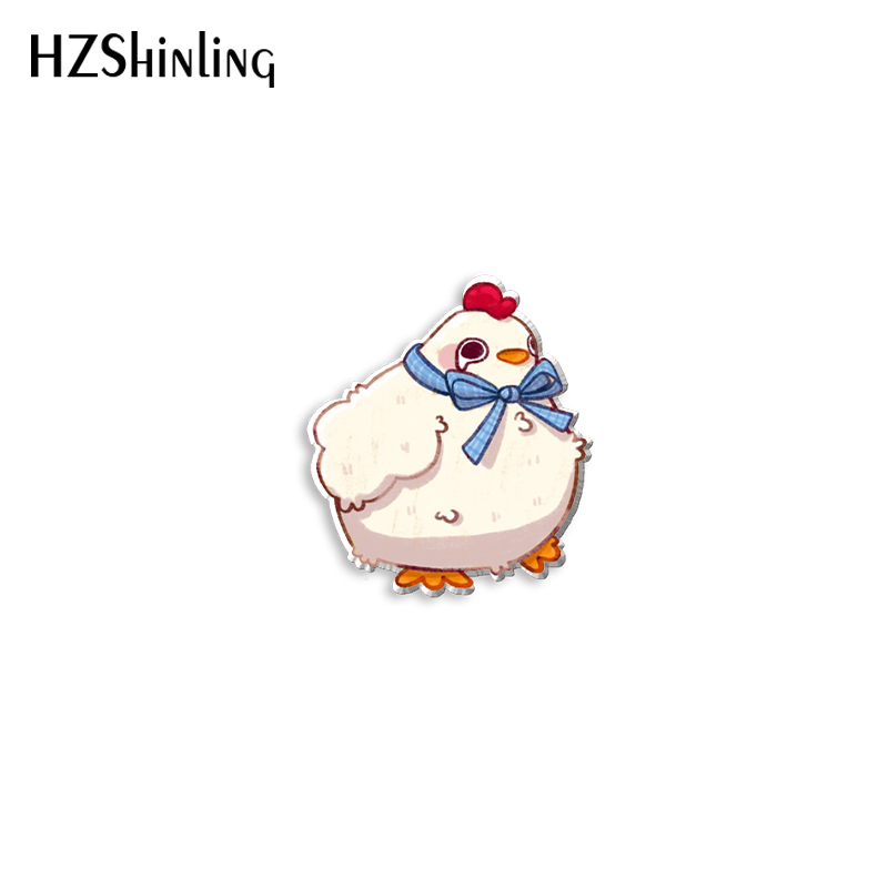 2023 Leuke Kip Acryl Revers Pin Haan Epoxy Vlindersluiting Pin Handgemaakte Vlinder Broche: Puur Goud Kleur