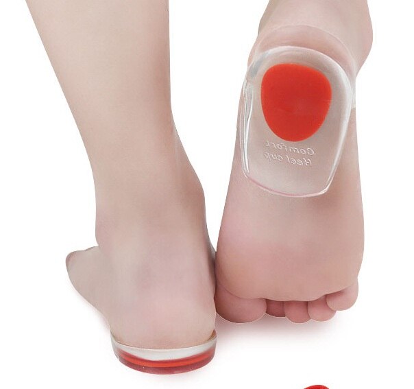 1 par bløde silikone gel indlægssåler til hælsporer smerte fodpude fod massager pleje halv hæl indersål pad øget højde
