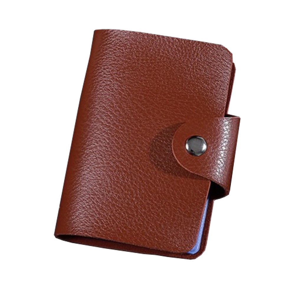 Pu Leer Functie 24 Bits Card Case Visitekaarthouder Mannen Vrouwen Credit Paspoort Card Bag Id Passport Card portemonnee: COFFEE