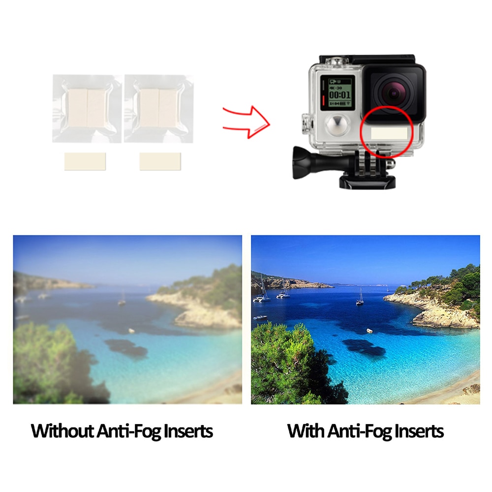 Atirar 12 pçs anti nevoeiro inserções para gopro hero 9 8 7 5 preto xiaomi yi 4k sjcam eken h9 caso à prova dwaterproof água câmera para go pro acessório