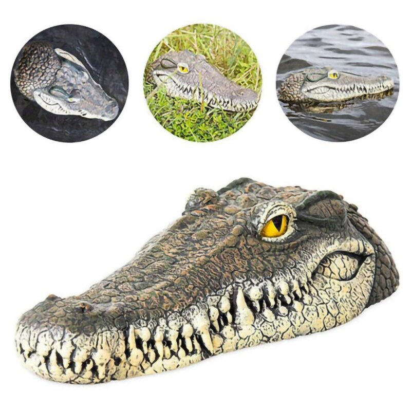 Crocodile flottant Crocodile tête jardin étang piscine réaliste eau caractéristiques décorations piscine ornement flottant résine tête