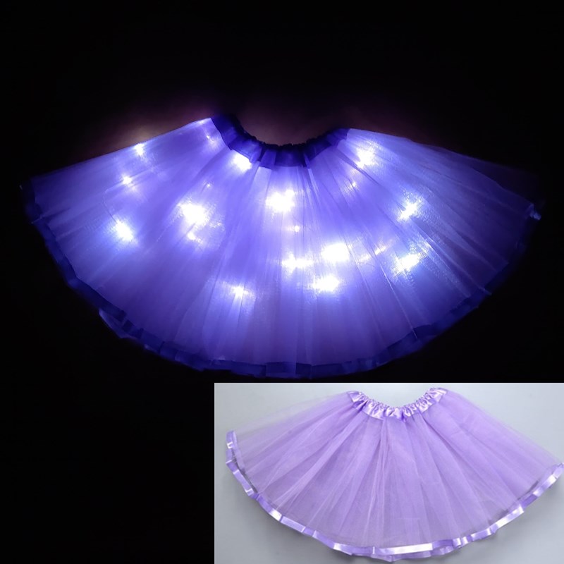 Jaar licht led meisje kinderkleding tutu rok prinses feest tutu's tule pettiskirt kind ballet dans kerst paars: Paars 