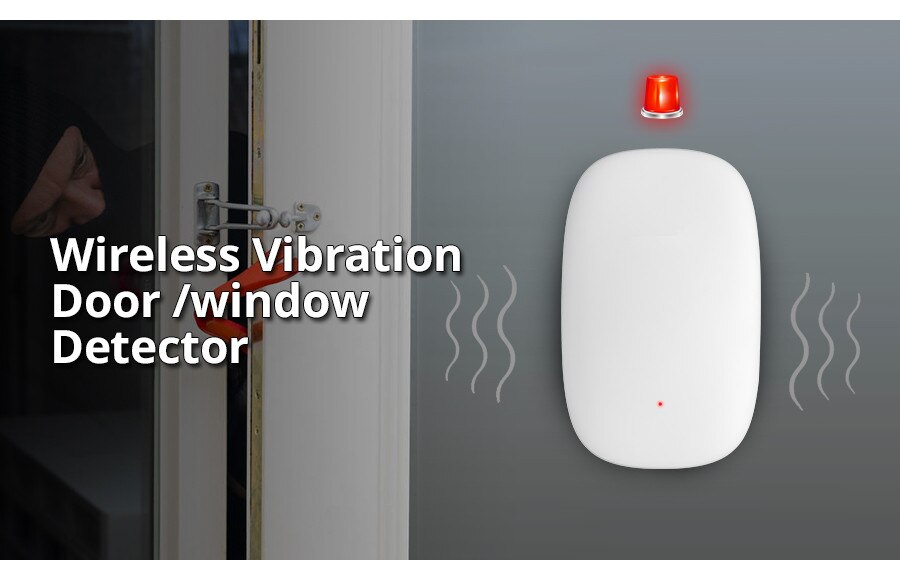 Fuers – détecteur de vibrations sans fil 433Mhz, alarme de porte/fenêtre, capteur de choc pour système d'alarme de sécurité domestique G60 G34 G95
