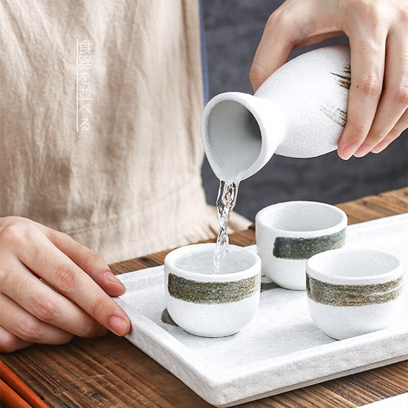 Sake Set Japanese Traditional Japanese Sake Cup Set Hand Painted Porcelain Pottery Ceramic Cups Crafts Wine Glasses
