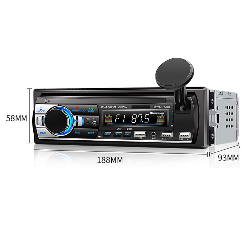 Novel-car multimedia bilstereo singel din bt o och ringer inbyggd mikrofon wma 3 usb aux-ingång fm radiomottagare i