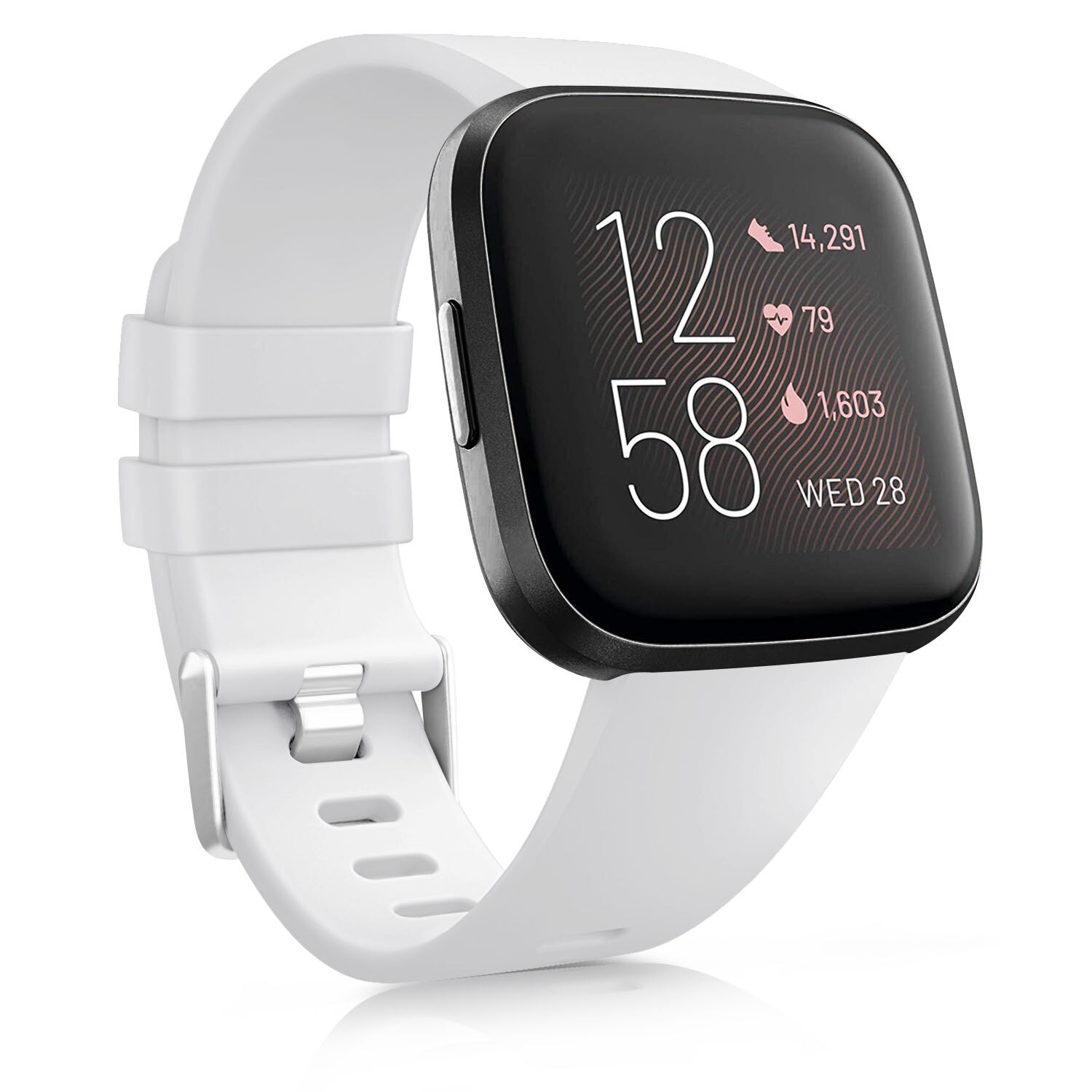 Strap für Fitbit Versa 2 Band Silikon Sport Ersatz Wristbelt Armband für Fitbit Versa Lite Armband Smartwatch Zubehör: white / size S for versa 2