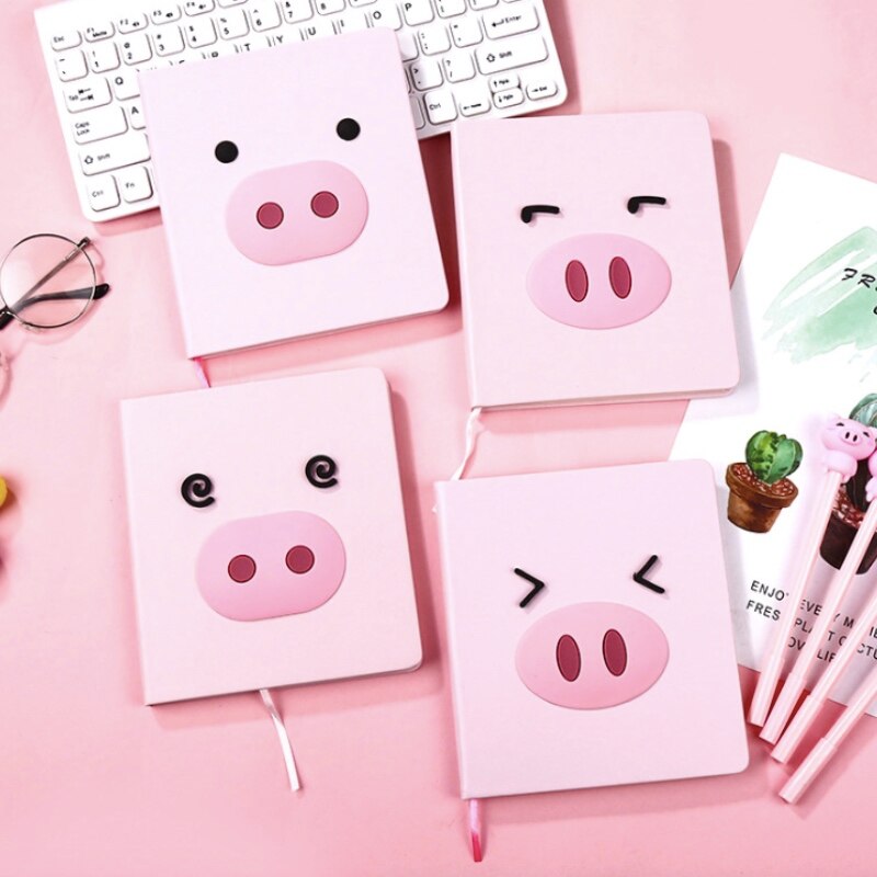 Bella Maiale Kawaii taccuino pianificatore rivista Quotidiano Libro con la Penna impostato di Cancelleria Forniture Studente Forniture Scolastiche Regalo