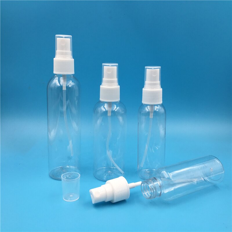 50 stuks 10 60 100 120 150 ml doorzichtige hervulbare plastic spray parfumflesjes lege cosmetische container