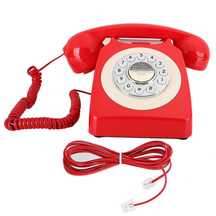 Retro vintage antieke telefoon hotel opnieuw kiezen handsfree vaste telefoon bureautelefoon