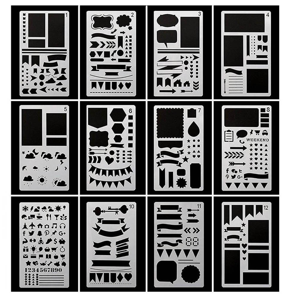 Plastic Planner Stencils Journal Notebook Diary Scrapbook Diy Drawing Template Drawing Template For Making Drawing Postcards#y30