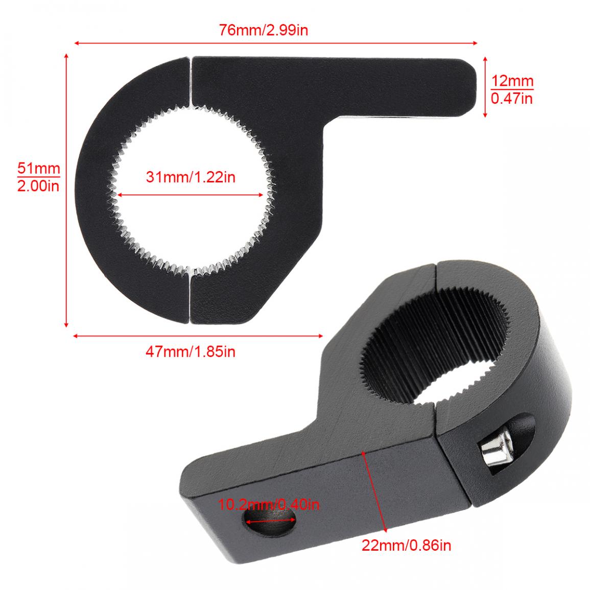 2pcs 1.25" SUV LED Mount Bracket Truck LED Light Clamp for Roof Roll Cage Bull Bar Tube