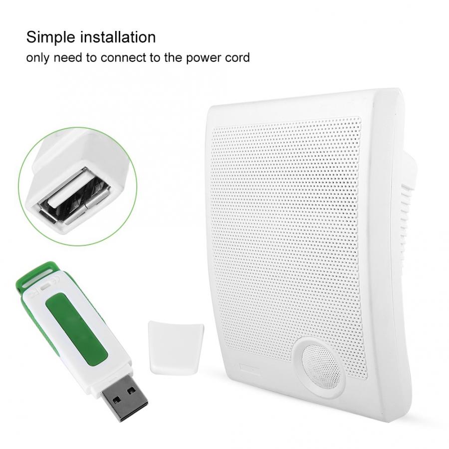 USB MP3 Songs Mono Music Attendance Doorbell 10W ABS Chime Wall Mounted Front Smart LED Wireless Door bell Used In School Office