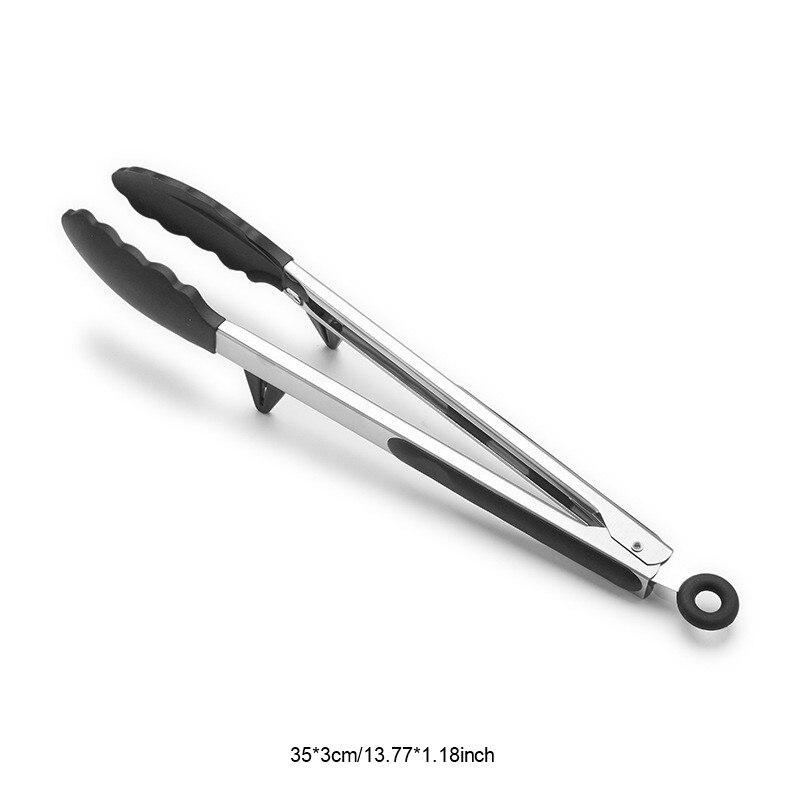 Silicone Food Tong Stainless Steel Non-Slip Cookin... - Vicedeal