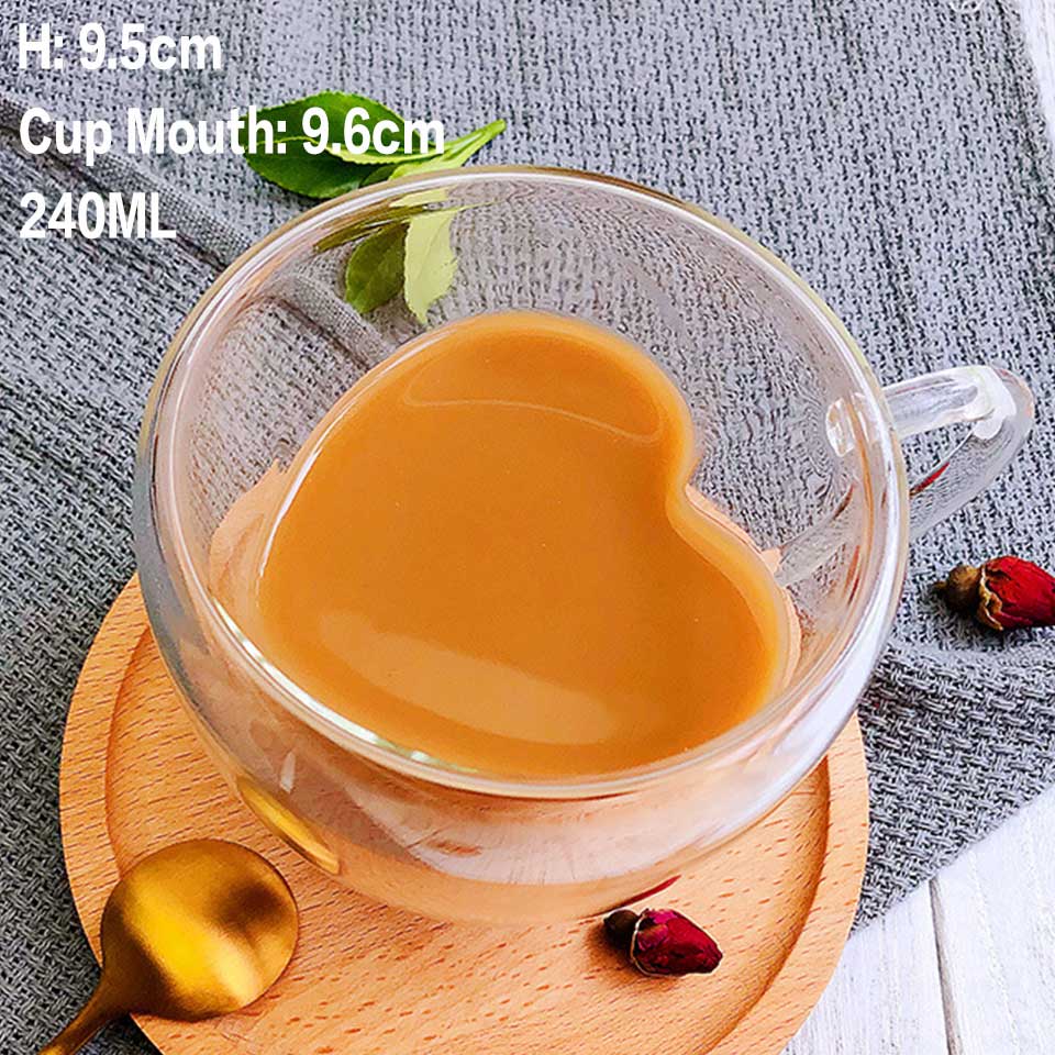 Heat Resistant Double Wall Glass Coffee Tea Cups And Mug Qith Double Bottom Clear Beer Wine Glass Cup 80/180/240/250/350/450ml: NO MAT CB218-D
