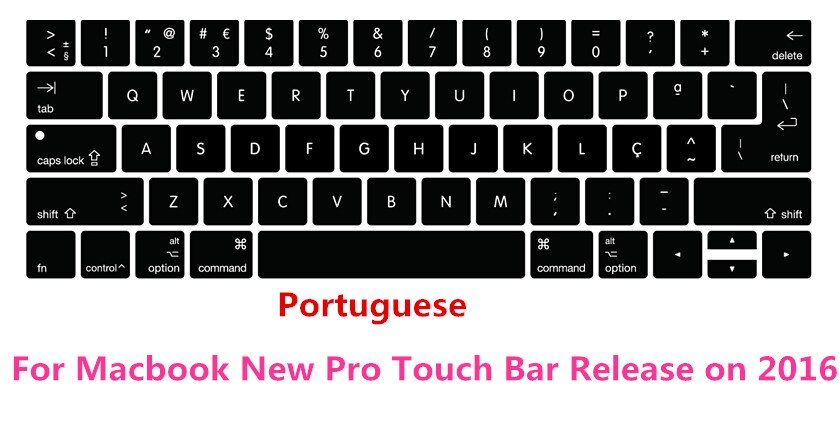 Silicone Keyboard Cover Keypad Skin For Macbook Pro 13" A1706 15" A1707 With Touch Bar Release On Portugal Portuguese