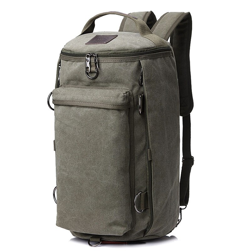 Vintage mænd rejsetaske stor kapacitet rejse duffle rygsæk mandlige på bagage opbevaring spand skulder tasker til tur  xa86zc: Militærgrøn