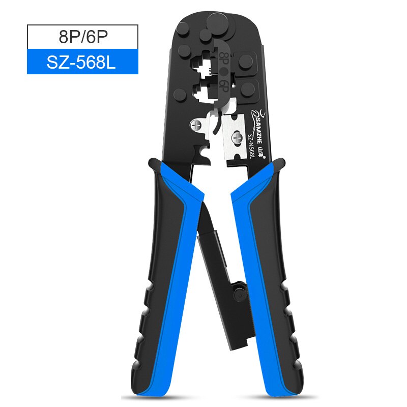 Samzhe Krimpen Tang Draad Tracker RJ11/12/45 Kabel Crimper Strippen Voor 6P/8P Ethernet En Telefoon kabel Maken: SZ-568L