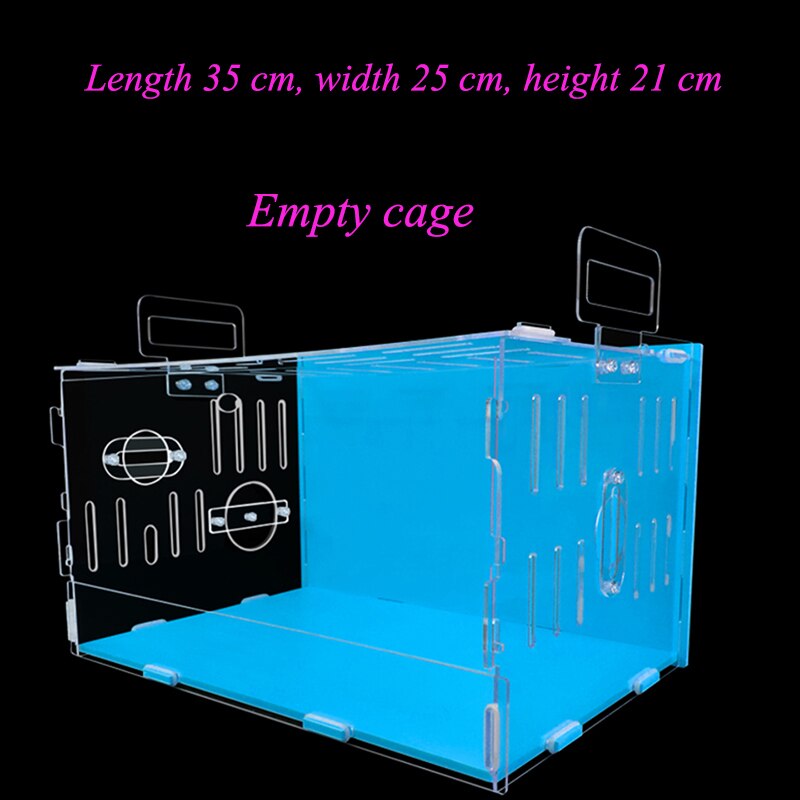 Maison de Hamster bleu grande taille Villa acrylique Double cobaye Cage petit animal de compagnie pour un Hamster Bservation nid: Empty cage-04