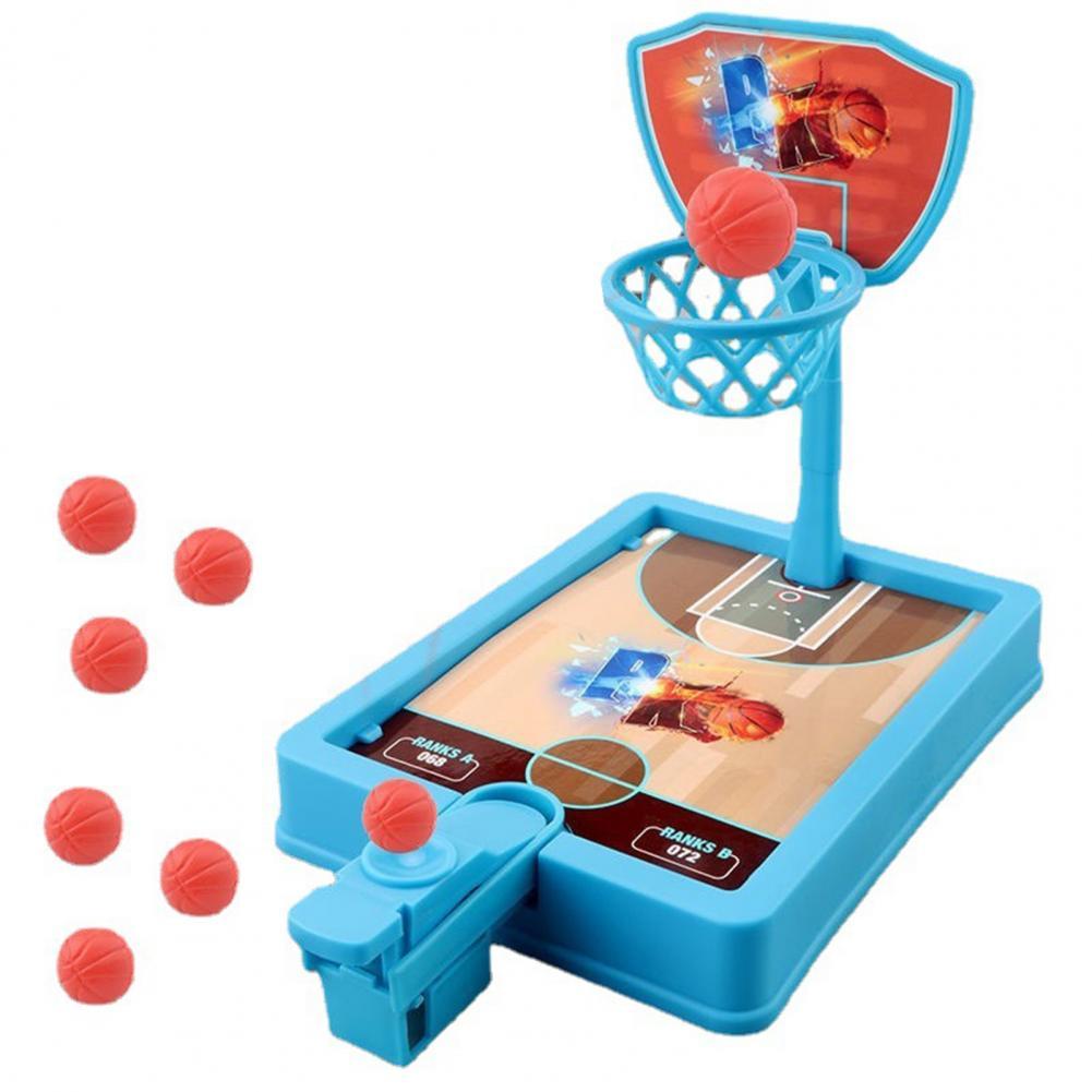 Mini Basketball Spielzeug Hohe Simulation Familie Interaktive Einstellbare Frühen Lernen Desktop-Basketball-Spiel für Kinder: Blau