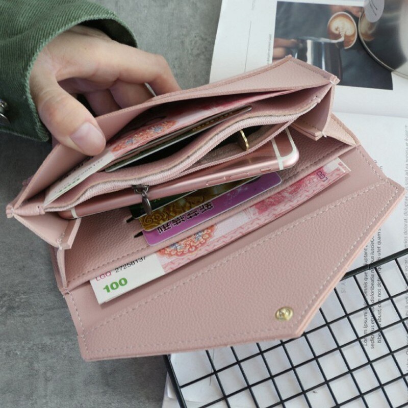 Dames clutch portemonnee grote capaciteit portemonnee lang kort muntvak pu lederen dames portemonnees