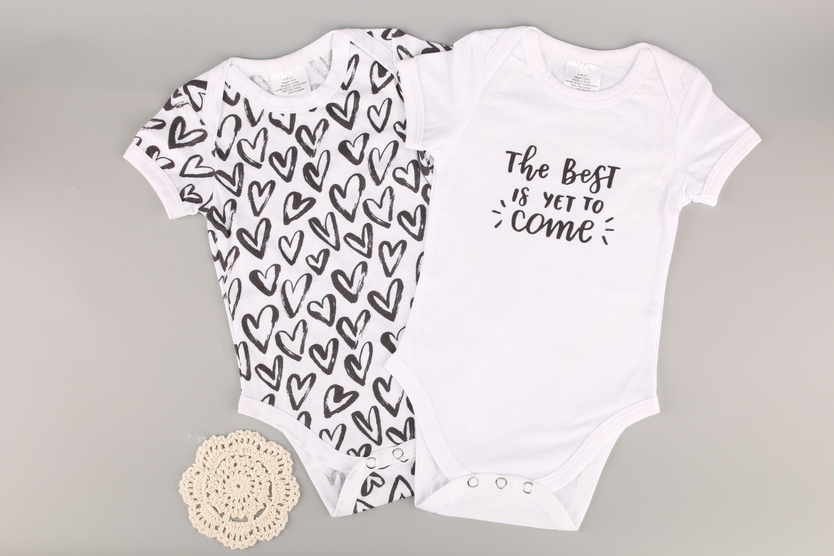 Happyflute 2 -teiliges einstellen Baby-strampler, kurzarm-baumwolloveralls, neugeborenenkleidung für jungen und mädchen: Aus 111e / 18m