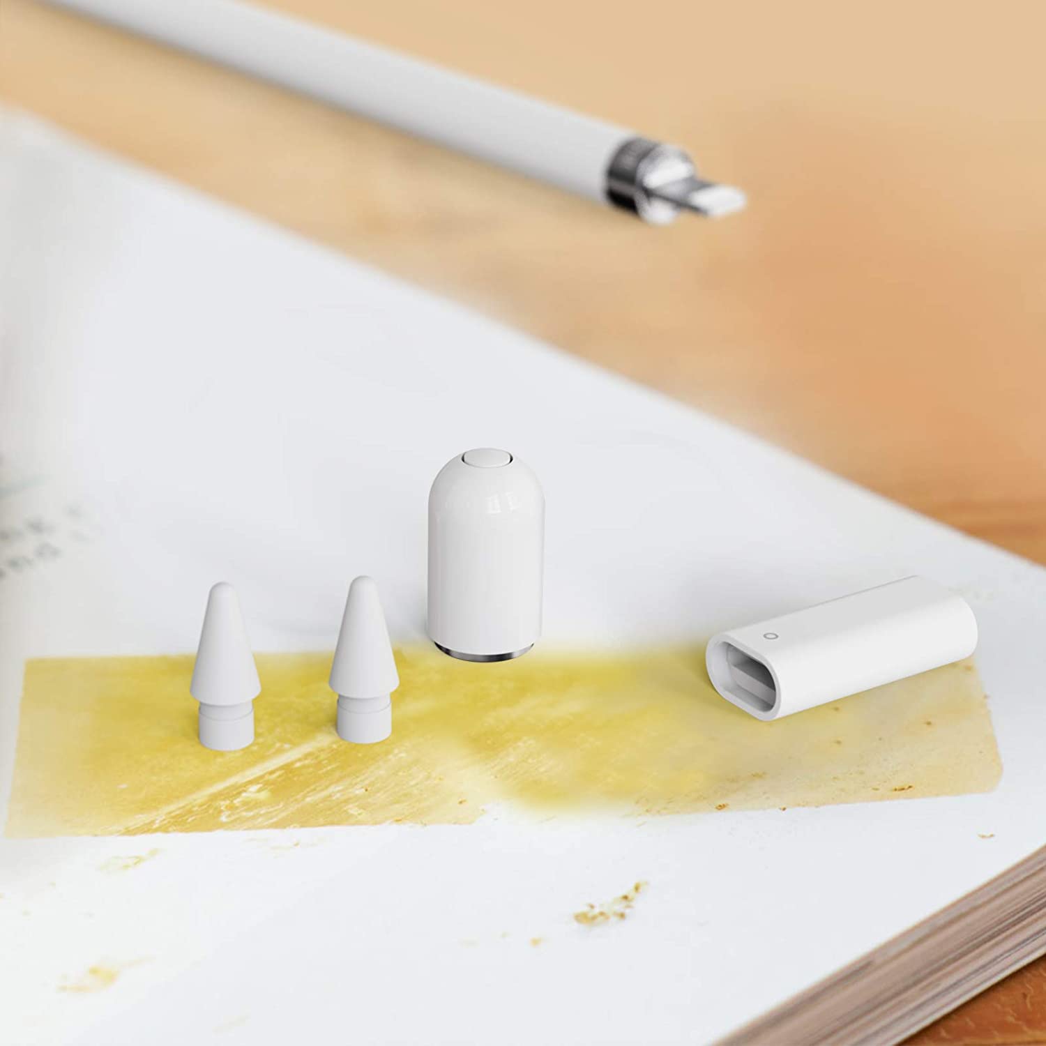 Kompatibel med apple pennspets och magnetisk ersättningslock/laddningsadapter för apple penna 1st generationens tillbehör