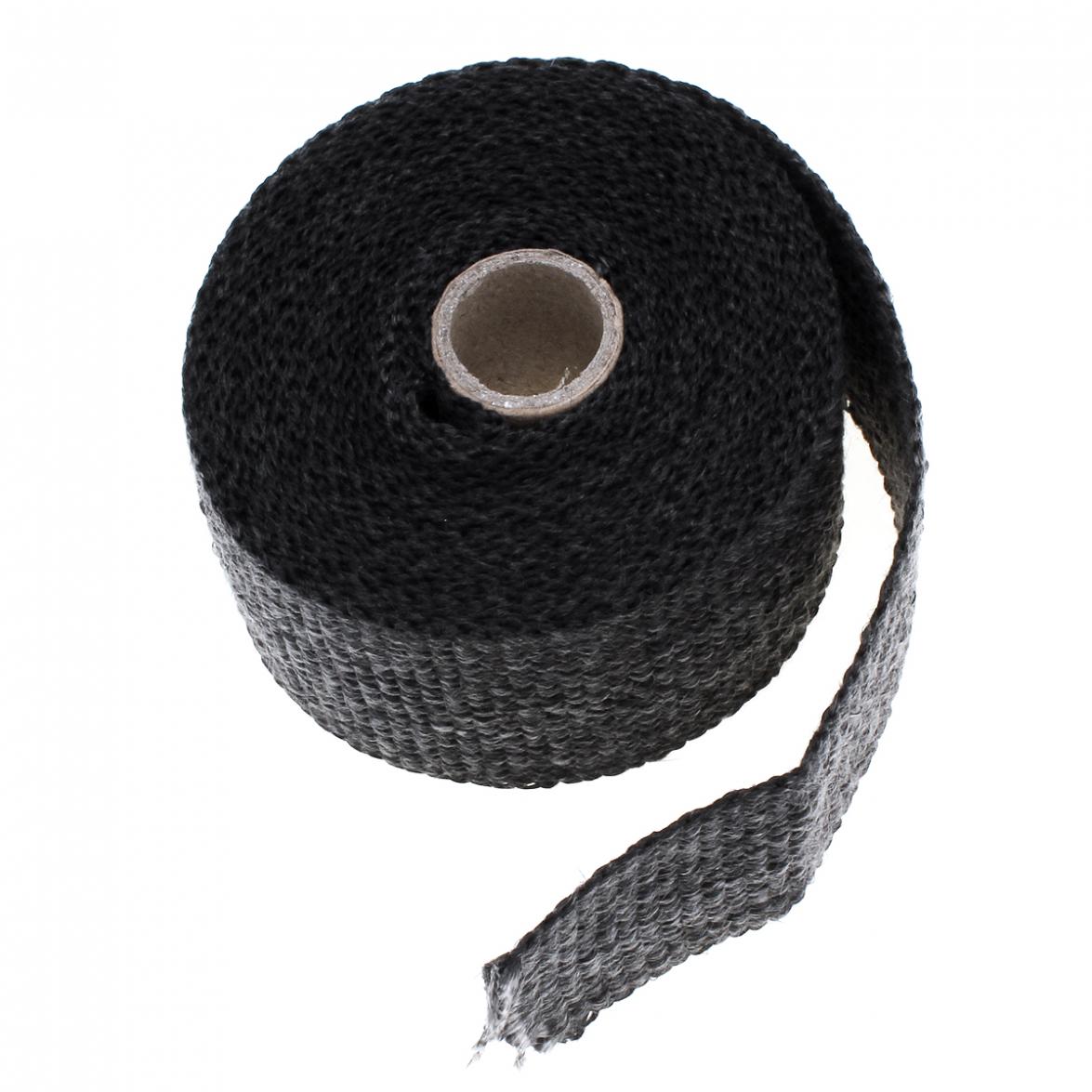 Musta 2 " 16.5ft rulla lasikuitu pakoputken lämpökääre nauha  + 4 sidesarja