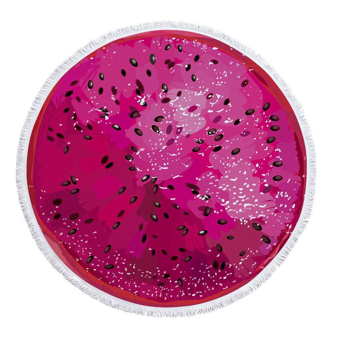 Sommer pitaya vandmelon mikrofiber trykt stort rundt badehåndklæde sommerhåndklædetæppe serviette de plage: 06
