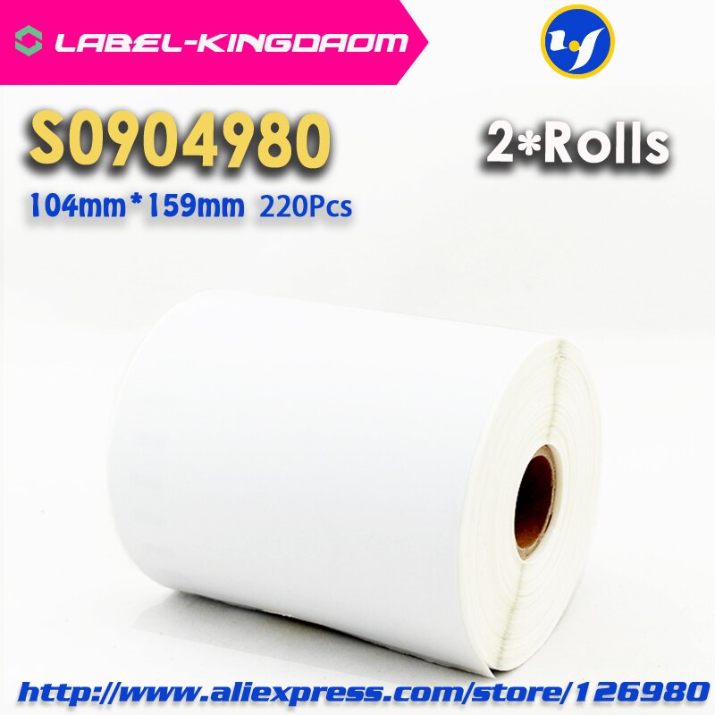 2 Rolls Dymo Compatible 99010/99012/99014/99015/99019/11352/11353/11354/11355/11356/S0904980/S0929120/30915/30252/30256 Label: S0904980