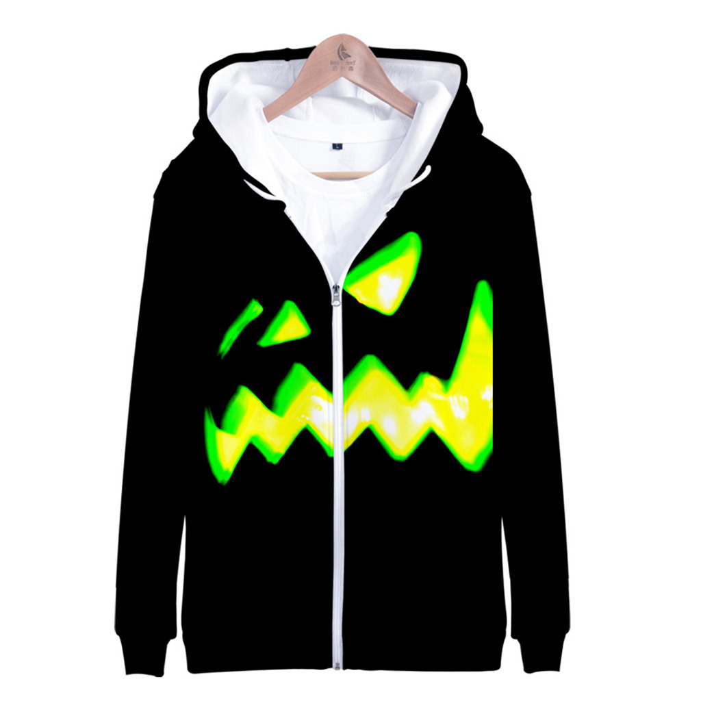 Rits Mannen Casual Lente Herfst Halloween Jas Hooded Contrast Kleur zipper Jassen Uitloper Baseball Wear