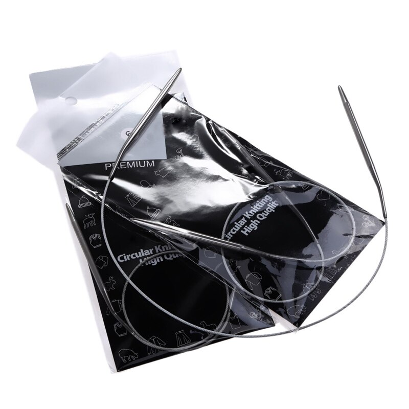 11 unids/set de agujas de tejer circulares de acero inoxidable de 43 cm, agujas circulares para tejer, herramientas, agujas para tejer, herramientas de costura