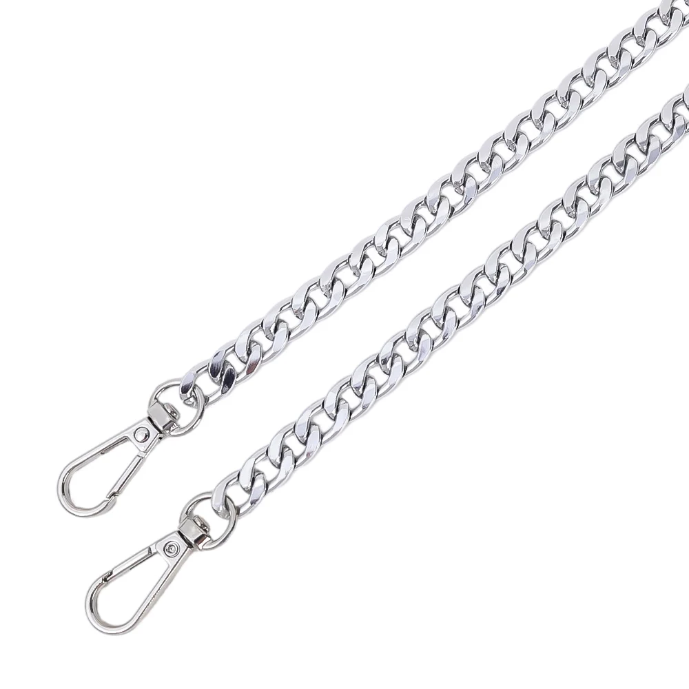 120cm metalowy łańcuszek złoty srebrzysty czarny aluminiowy łańcuszek do wyrobu biżuterii ustalenia torba łańcuszek pasek uchwyt wymienne łańcuszki: Srebrny