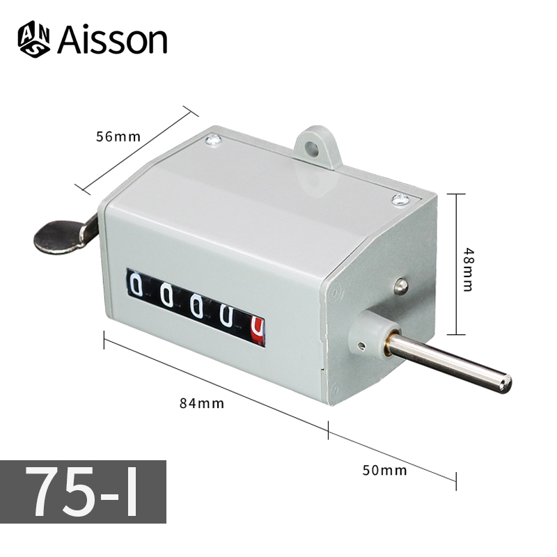5 Digits Mechanical Rotating Speed Meter Counter 75-I 75-II Totalizing Pull Counter Resettable Digital Punch Counter: 75-I