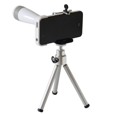 Eyeskey 8x Zoom Draagbare Mobiele Telefoon Telescoop Lens Groothoek Oculair Lens met Lens Adapter en Beugel Voor Ipone 5 5 s 6 6 s: White i6 6s