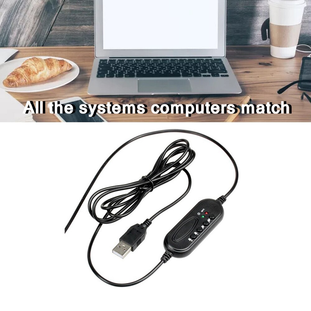 USB Headset With Microphone Noise Reduction Function PC Headset Lightweight Wired Headset Suitable For PC/Laptop/School/Child