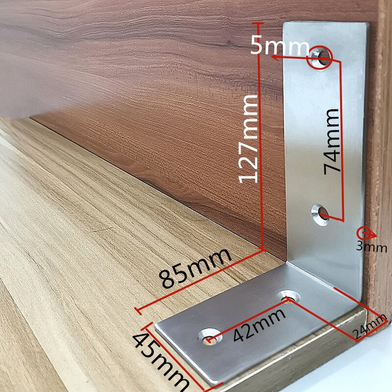 Stainless Steel L-shaped Angle Bracket 90 Degree Holder Furniture Connector Partition Triangle Fixed Block Laminated Bracket: FJ28G
