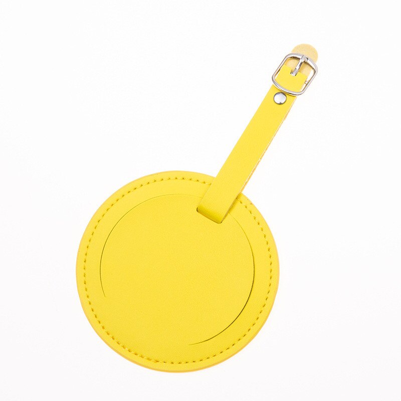 Leather Suitcase Round Luggage Tag Bag Pendant Handbag Travel Accessories Name ID Address Wedding VIP Invitation Label: YELLOW