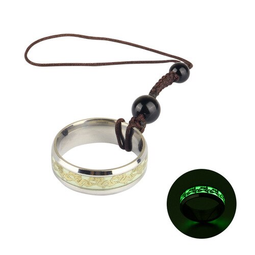 Telefoon Lanyard Korte Telefoon Keten Mannen Vrouwen Fall-Slip Hanger Hanger Chinese Stijl Titanium Staal Lichtgevende Draak Ring: Silver A