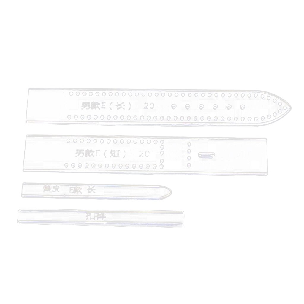 4 unids/set de plantillas de correa de reloj acrílicas para manualidades de cuero, 18mm/20mm, DIY