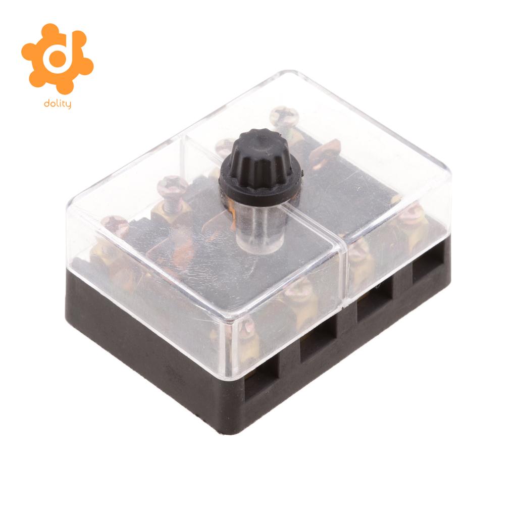 Universal Car 4 Ways Screw Down Fuse Block Box Holder for European GBC Fuse