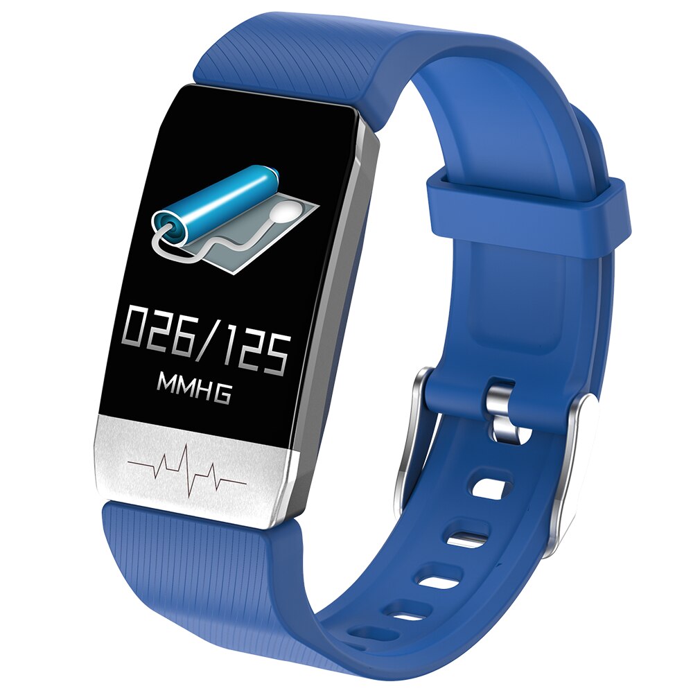 Op voorraad! lichaamstemperatuurmeting slimme armband hartslagmeter sporthorloges slimme band  ip67 waterdichte smartwatch: Blauw