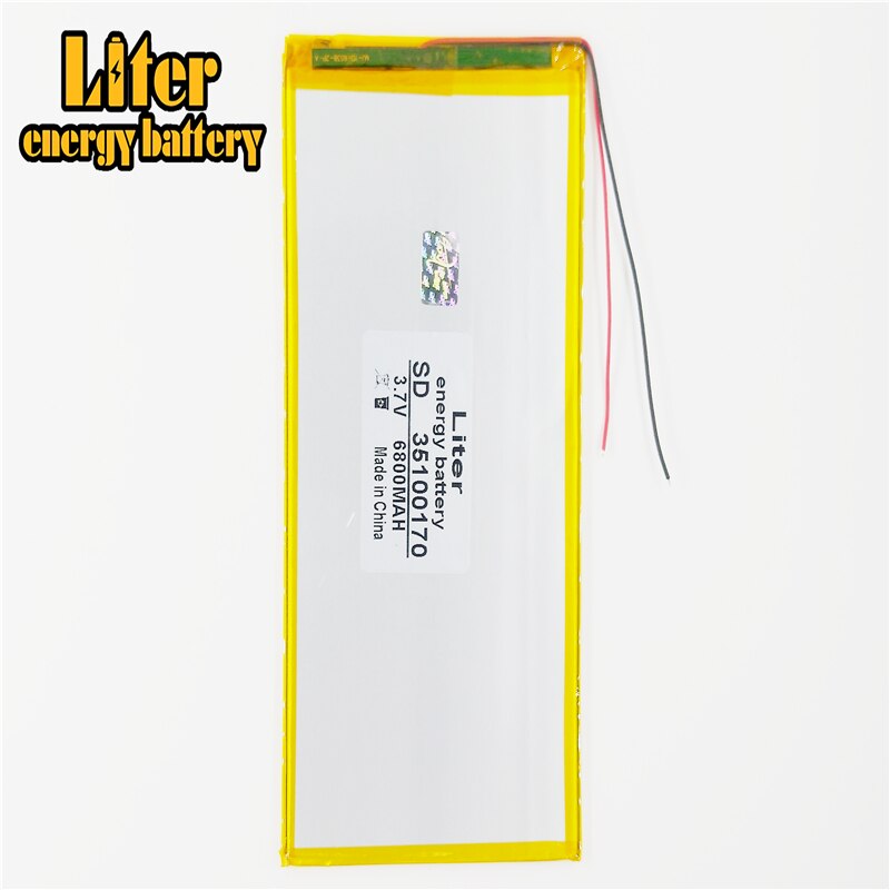 original 10 inch tablet polymer lithium battery 3.7V 6800mah 35100170 large capacity