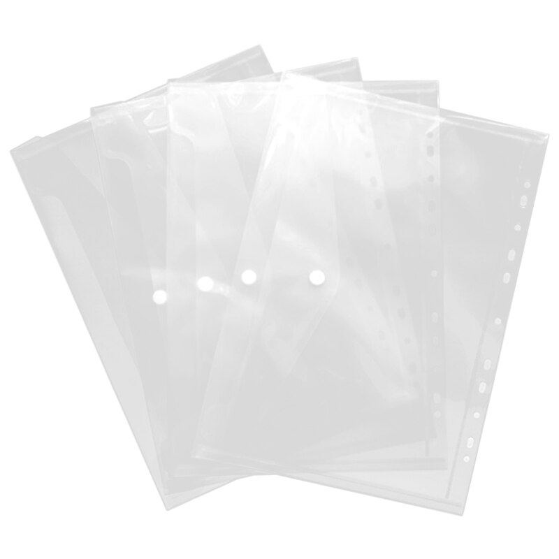10 Uds. Bolsa de documentos A4 transparente con 11 orificios, carpeta de plástico, bolsa de almacenamiento de documentos, bolsa de papel escolar de datos