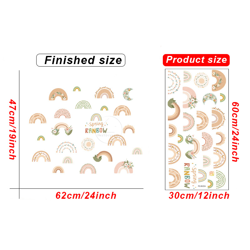 Multi style Cartoon Rainbow Cute Removable Wall Stickers Decals Home Decor Art Mural for Nursery Kids Baby Bedroom Living Room: 224