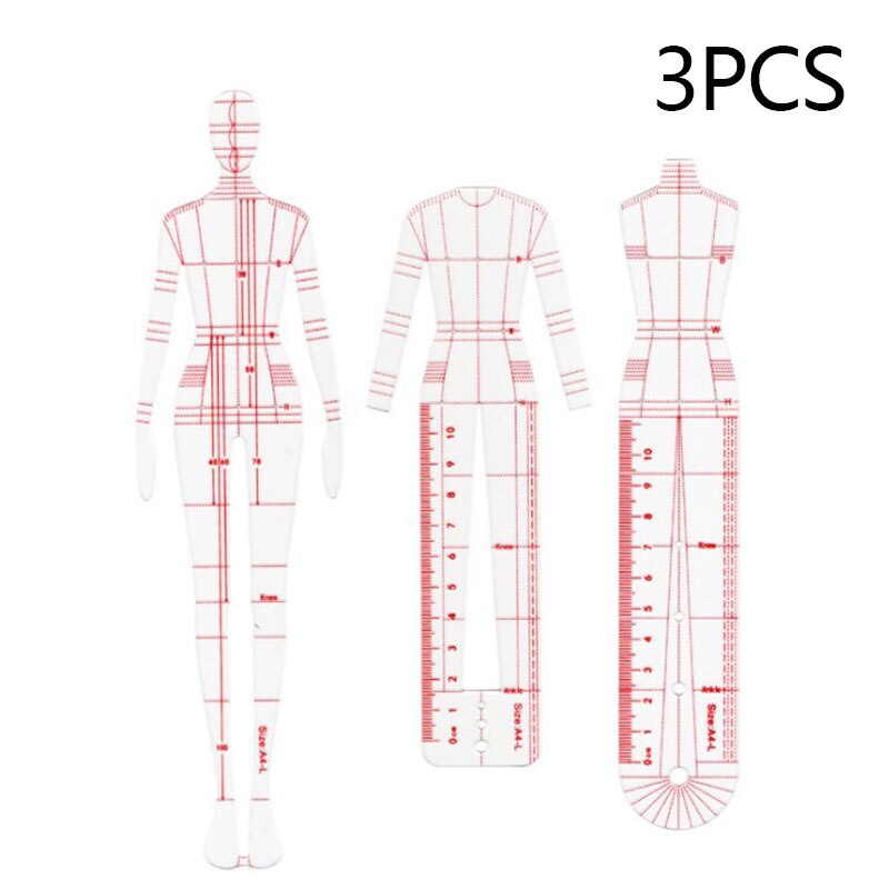 Women Drawing Ruler Figure Drawing Template For Sketch Template Painting: 3pcs