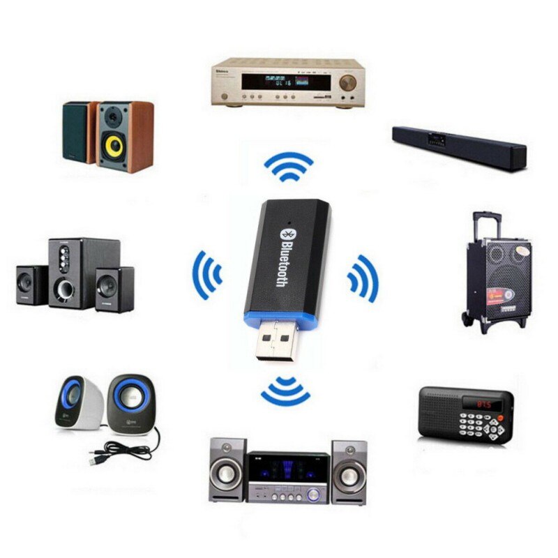 USB Bluetooth 5,0 receptor 3,5mm Puerto adaptador inalámbrico para TV PC auriculares altavoz